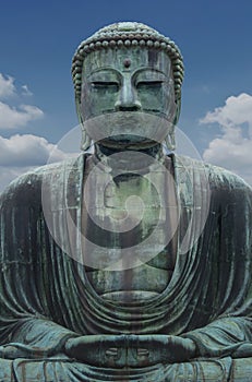 Daibutsu, Great Buddha sculpture is the landmark of Tokyo, Japan